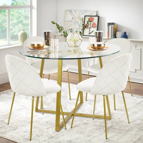 Small round on sale gold table