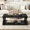ALEXOUN Vintage Coffee Table with Artistic Vase Column Legs, Luxurious Pine Veneer,Easy to Use for Living Room,Study Room,Home Decor - 2 of 4