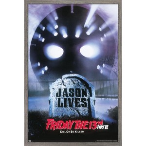 Trends International Friday The 13th Part VI: Jason Lives - One Sheet Framed Wall Poster Prints - 1 of 4