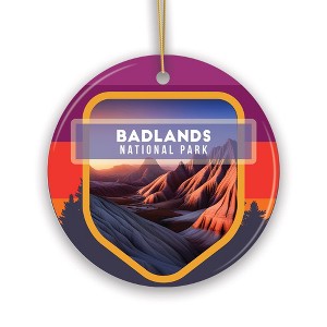 Badlands National Park Retro Style Ornament, South Dakota Tourist Attraction and Gift| OrnamentallyYou - 1 of 4