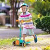 Infans Kids Scooter, Foldable Toddler Self Balancing Scooter, 4 Expression Cover, Flashing 3-Wheels Lean to Steer Kick Scooter, Gift for Age 3+, Green - 3 of 4