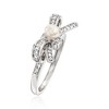 Ross-Simons 4-4.5mm Cultured Pearl and .25 ct. t.w. Diamond Bow Ring in Sterling Silver - 3 of 4