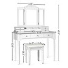 Tangkula 7 Drawers Tri-Folding Vanity Mirror Makeup Dressing Table Set w/ Necklace Hook - 3 of 4
