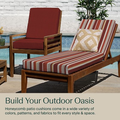 Stripe Brick Outdoor Chaise Lounge Cushion with Polyester Fiber