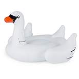 Swimline 90621 Giant Inflatable Ride On Swimming Pool or Lake Raft Swan Designed Float with Built In Handles for Kids and Adults, White
