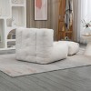 Velvet Bean Bag Chair with Ottoman and Foam Padding, Soft Lazy Sofa for Adults and Kids, Lightweight and Compressed-Baofuwish - 3 of 4