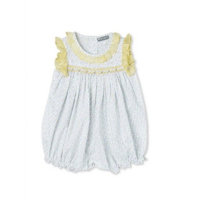 Girl ' Floral Smocked Ruffle Romper - Petit Confection
