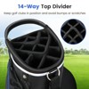 Tangkula 14-Way Golf Cart Bag Golf Club Bag with 14 Ways Organizer Divider Top 9 Zippered Pockets Cooler Bag Umbrella Holder Blue/Grey/Red - 2 of 4