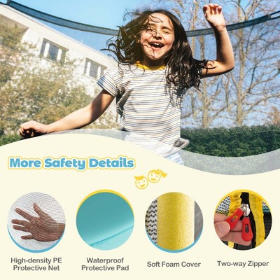 Yellow 48" Kids' Trampoline with Safety Enclosure Net