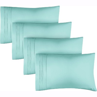 Ultra Soft Solid Pillowcases Set of 4 - Cozy & Breathable 4 Piece Pillow Covers - CGK Linens