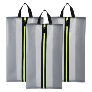 Unique Bargains Waterproof Durable Outdoor Travel Portable Shoes Bags with Zipper 3 Pcs - 1 of 4