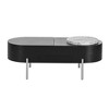 Racxily 47.2" Lift Top Coffee Table, 360¡ã Marble-patterned Rotating Tray with Hidden Compartment - 4 of 4