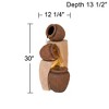Cascading Jugs 30" High Large Rustic Indoor Outdoor Decor Faux Stone Floor Fountain with Light LED Waterfall Outside Garden Patio - 4 of 4