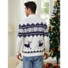 Clearlove Mens Ugly Christmas Sweaters Snowflakes Holiday Reindeer Printed Shawl Collar Knitted Long Sleeve Pullover Jumpers - 4 of 4