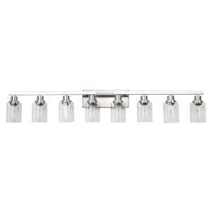 DAKAFUL Modern Bathroom Vanity Light, 4/5/6/8/10-Light Vanity Fixtures with Clear Glass Shade, Reversible Wall Sconces Over Mirror,for Bedroom - 1 of 4