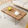 VYNXARIA 43.3"x23.6" Wood-Textured MDF Coffee Table with Tempered Glass Legs - 2 of 4