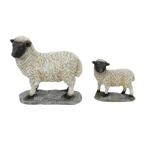 Transpac Resin Rustic Sheeps Set of 2 Home Decorations Easter - 1 of 1