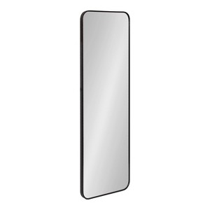 Kate and Laurel Zayda Radius Rectangle Framed Wall Mirror, 16x48, Black - 1 of 4