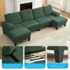 Mjkone 110"Velvet U-Shaped Sectional Sofa Couches, Upholstered 4-Seater Sofa with Double Chaises and Sleepable Armrests - 3 of 4