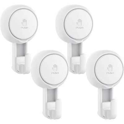 LunaLulinlk Suction Cup Hooks, Heavy Duty Reusable Wreath Hanger, Powerful Removable Shower Hooks, Vacuum Suction Wreath Holder 4 Pack