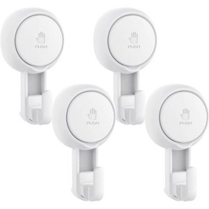 LunaLulinlk Suction Cup Hooks, Heavy Duty Reusable Wreath Hanger, Powerful Removable Shower Hooks, Vacuum Suction Wreath Holder 4 Pack - 1 of 4