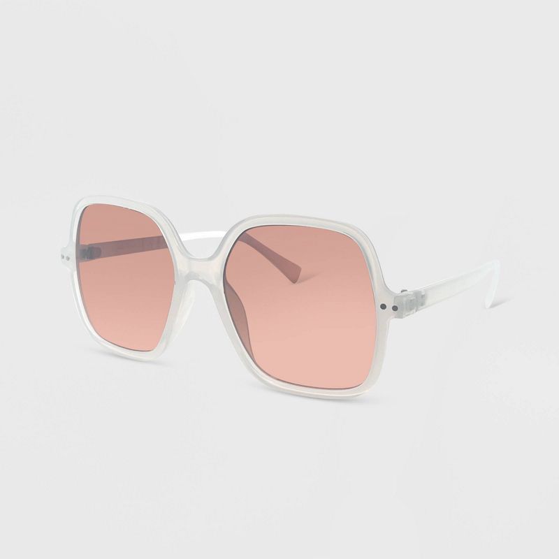Women&#39;s Plastic Square Sunglasses - Wild Fable&#8482; Off-White, 2 of 3