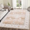 Modern Floral Accent Rug Machine Washable Area Rug for Living Room - 2 of 4