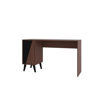 Hogan 2 Shelf Mid Century Office Desk Dark Brown - Manhattan Comfort
