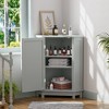 Whisen Modern Triangle Corner Bathroom Storage Cabinet with Adjustable Shelf - 2 of 4