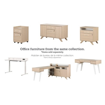 Beige 2-Drawer Lockable Lateral File Cabinet with Open Cubby