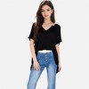 Anna-Kaci Women's V-Neck Knit Top with Short Sleeves and Relaxed Fit - 2 of 4