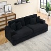 Modern 88.6" Corduroy Deep Seat Sofa Bed with 4 Throw Pillows, Comfy 3-Seater Reclining Couch for Living Room or Small Spaces – The Pop Home - 3 of 4
