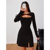 Women's Bodycon Knit Mini Dress - Long Sleeve Slim Fit Stretchy Party Dress S-XL - 2 of 4