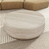 NicBex Cylinder Faux Travertine Textured Coffee Table for Living Room,Round Tea Table,Simple Center Table - 4 of 4