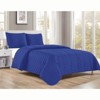 Home Mart Goods Royal Blue 3 Piece Modern Geometric Solid Soft Plush Cozy Bedspread Quilt Set - 3 of 4