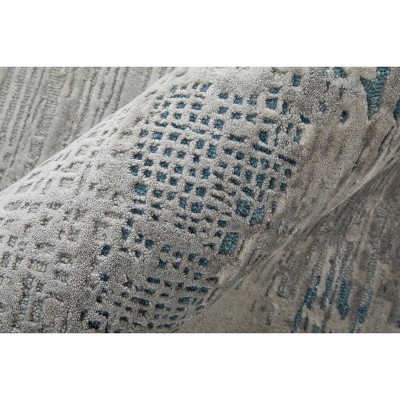 Zarah Gray Taupe Blue Abstract Wool Viscose Area Rug