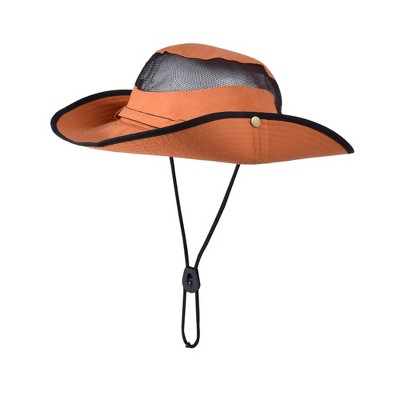 Anna-Kaci Wide Brim Outdoor Hat with Mesh Ventilation Snap-Up Sides and Chin Strap for Hiking, Beach, Travel, and Sun Protection