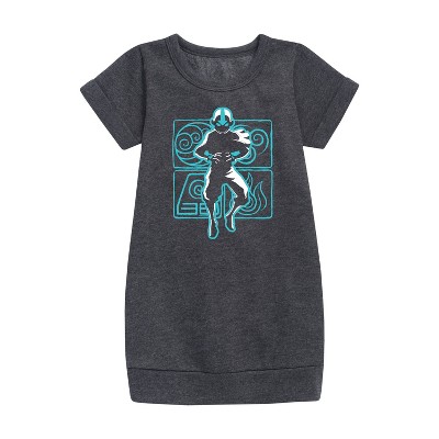 - Avatar: The Last Airbender - Aang Airbender Graphic Short Sleeve Fleece Dress