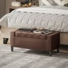 HOMCOM Linen Storage Ottoman Bench Lift Top Tufted Rectangle Ottoman for Living Room, Entryway, or Bedroom - 3 of 4