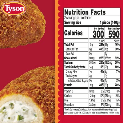Tyson Stuffed Chicken Breast Jalapeno Popper - Frozen - 10oz