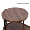 ChicFurnit Console Tables Couch Table Small Side Table Dual Tray Table Oval End Table Storage Design for Living Room, Brown, 27.55"*13.66"*27.75" - 4 of 4