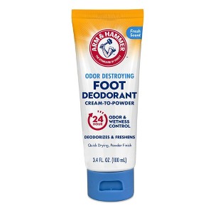 Arm & Hammer Odor Destroying Foot Deodorant Cream-to-Powder - 3.4oz - 1 of 4