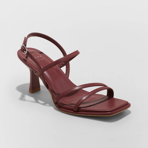 Burgundy 2025 strappy heels