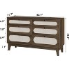 Rattan Dresser for Bedroom, 6 Drawers Dresser for Closet, Chests of Drawers, Oak Storage Dressers Cabinet - 2 of 4