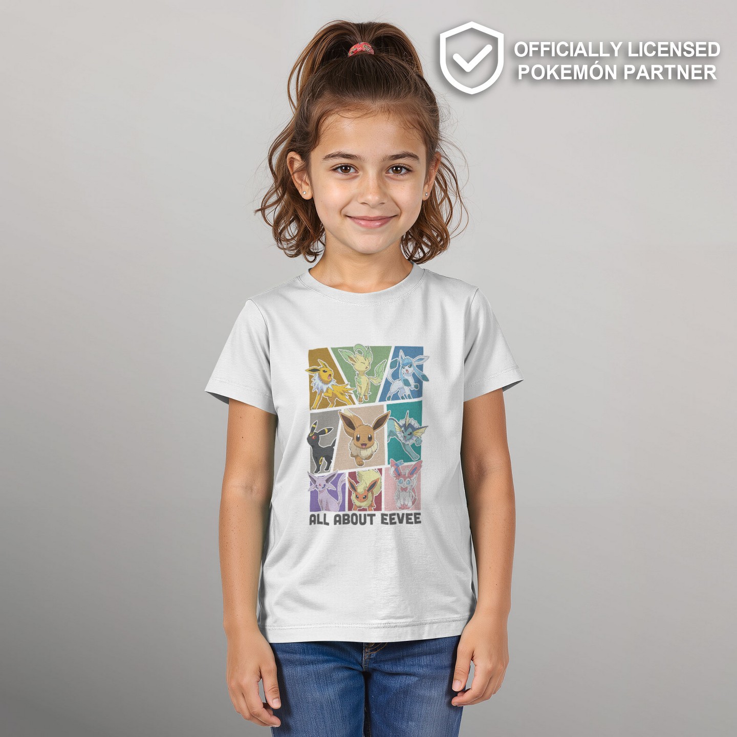 Футболка Pokemon All About Eevee Eeveeloution T-Shirt - White для девочек, цвет: Белый — фото 2