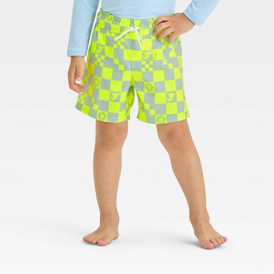 Toddler Boys' Checkered Swim Shorts - Cat & Jack™ Yellow