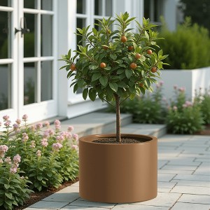 Wooakway Outdoor/Indoor/Decor/Garden Large Tall Metal Planter Pots Planter Boxes Cachepots Nursery Pots - 1 of 4
