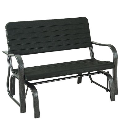 Tangkula Outdoor Patio Steel Bench Loveseat Garden Seat