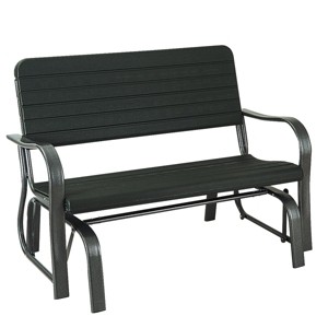 Tangkula Outdoor Patio Steel Bench Loveseat Garden Seat - 1 of 4