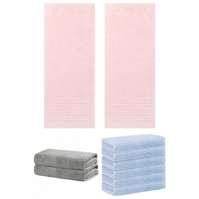 REGALWOVEN Striped Soft Absorbent Bathroom Cotton Towel Set 3 Pcs